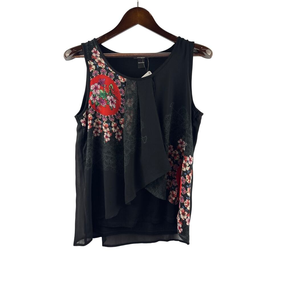 Women’s Desigual Large Black Floral Sleeveless Blouse